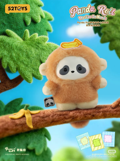 Panda Roll The Zoo In Hands Series Plush Keychain