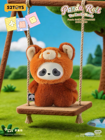 Panda Roll The Zoo In Hands Series Plush Keychain