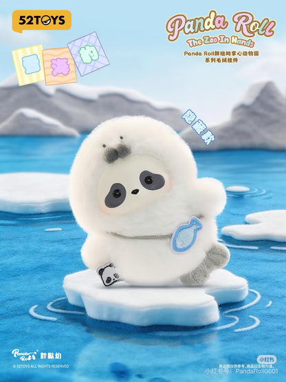 Panda Roll The Zoo In Hands Series Plush Keychain