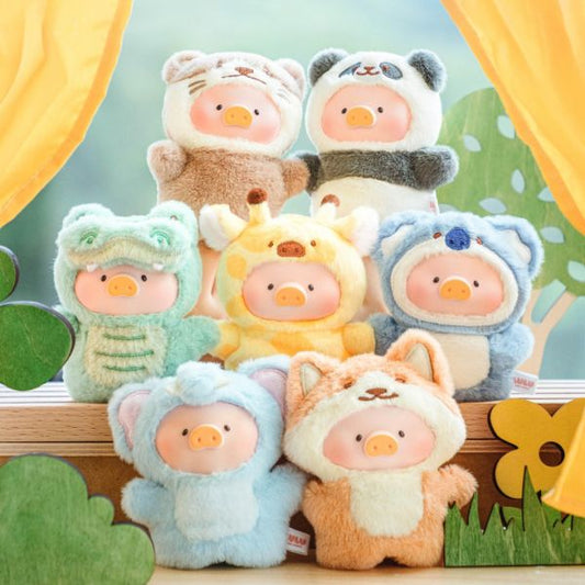 Lulu The Piggy Animal Party Puppet Show PVC Face Plush Keychain Blind Box