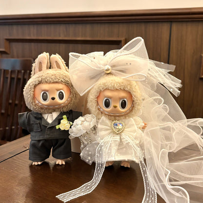 17cm 라부부 웨딩드레스 &amp; 정장 봉제인형 (예약 판매)