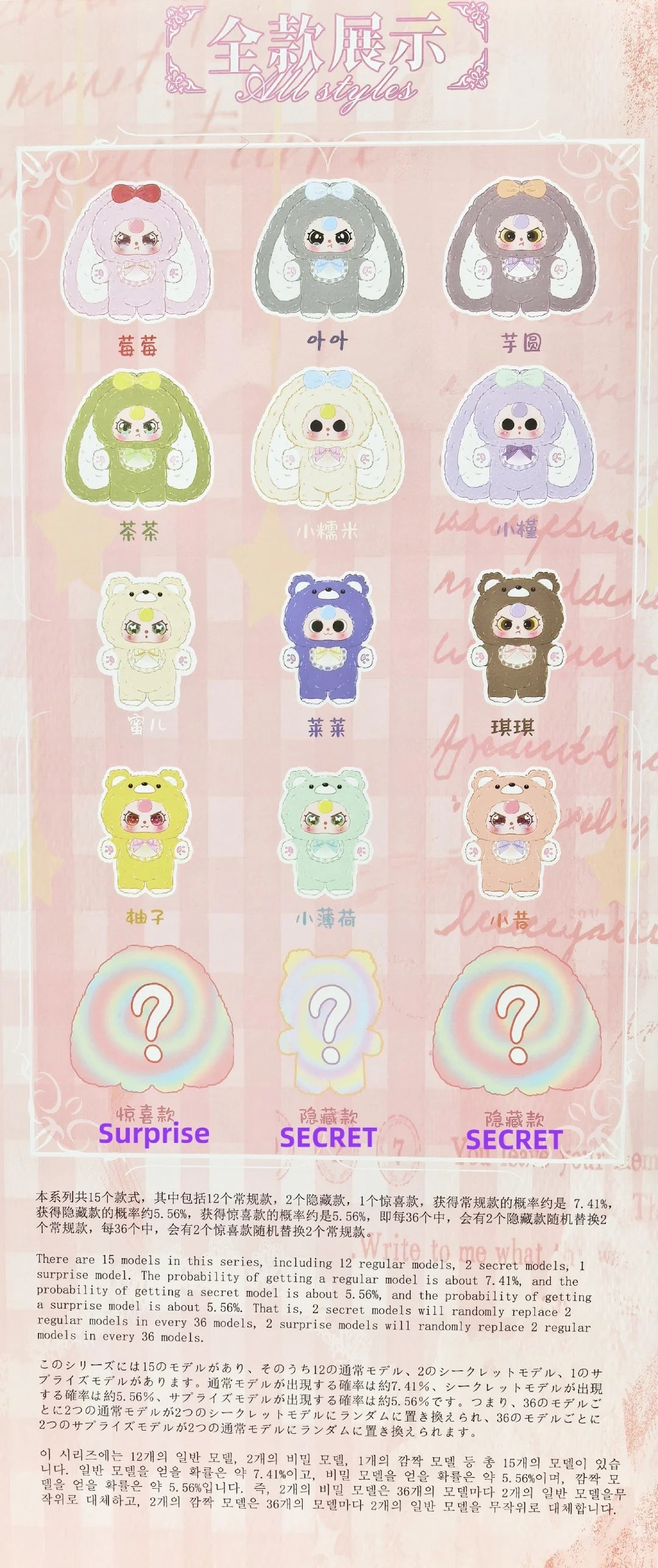 ベビースリー スイートベビーシリーズ 400% ぬいぐるみ ブラインドボックス (V4) 